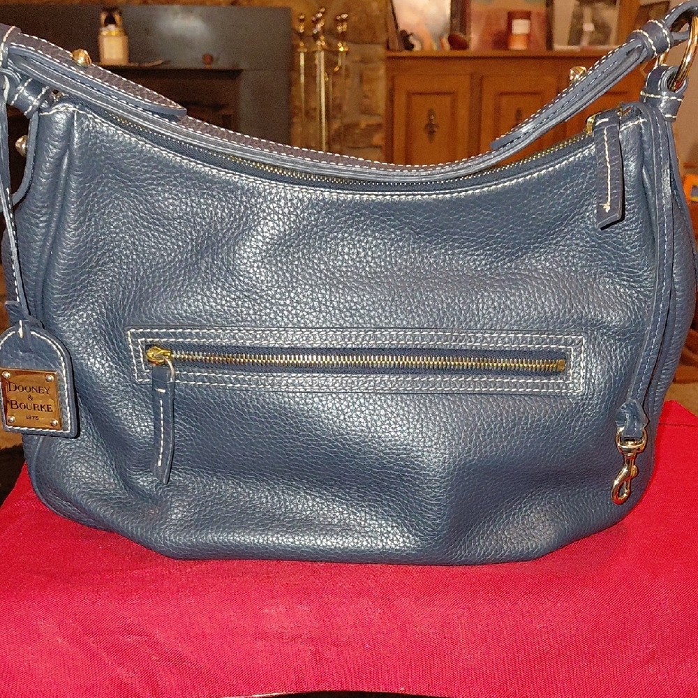 Dooney & Bourke Navy Leather Hobo Bag